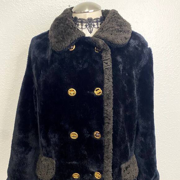 Fingerhut Fashions Faux Fur Mob Wife Witchy Whimsigoth Luxury Black Trench Coat - Picture 5 of 16